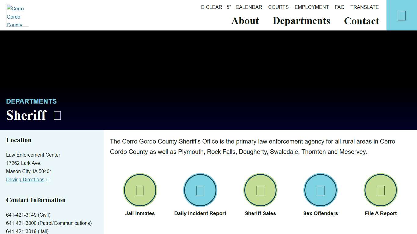 Sheriff's Office - Cerro Gordo County Government - Iowa